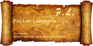 Pallek Leonetta névjegykártya